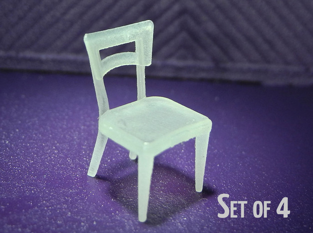 1:48 Dog Bone Chair (Set of 4) in Smooth Fine Detail Plastic