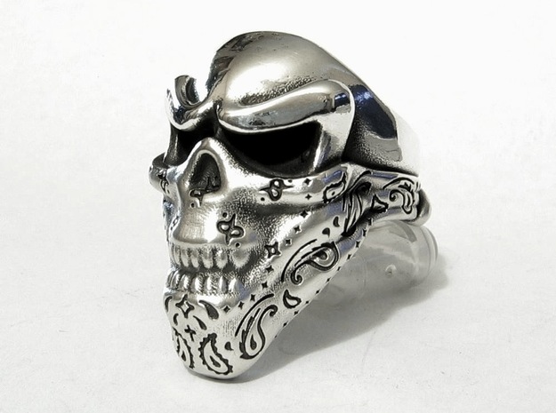 Skull Ring - Bandit in Natural Silver