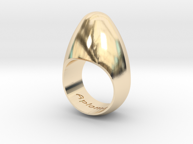 Egg Ring Size 7 in 14k Gold Plated Brass