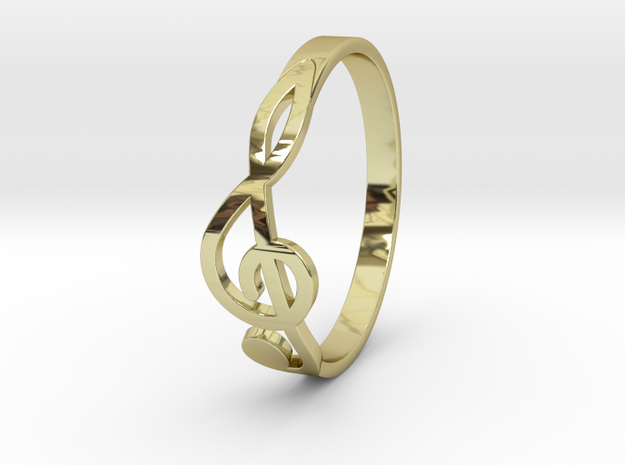 Size 8 G-Clef Ring  in 18K Gold Plated