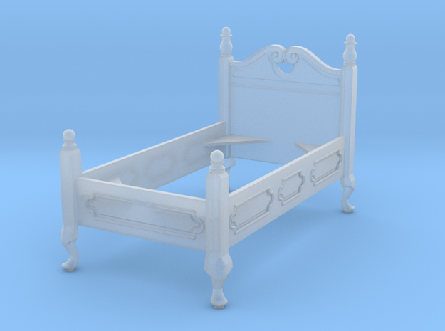 1:48 Queen Anne Twin Bed in Tan Fine Detail Plastic