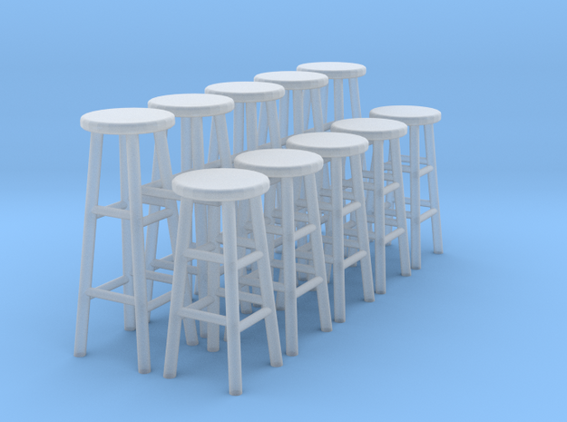 1:48 Stools (Set of 10) in Tan Fine Detail Plastic