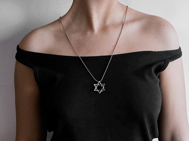 Star of David in Polished Bronzed Silver Steel