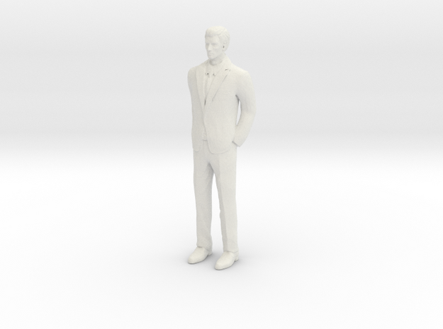Half Scale Man Standing in White Natural Versatile Plastic