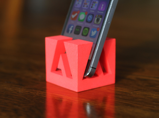 Adobe Logo iPhone iPod Stand in Red Processed Versatile Plastic