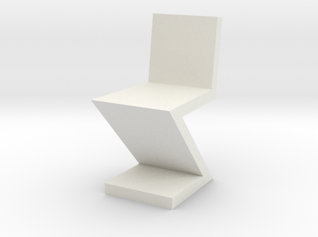 1:48 Zig Zag Chair in White Natural Versatile Plastic