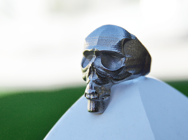 Skull Ring size 14 in White Natural Versatile Plastic