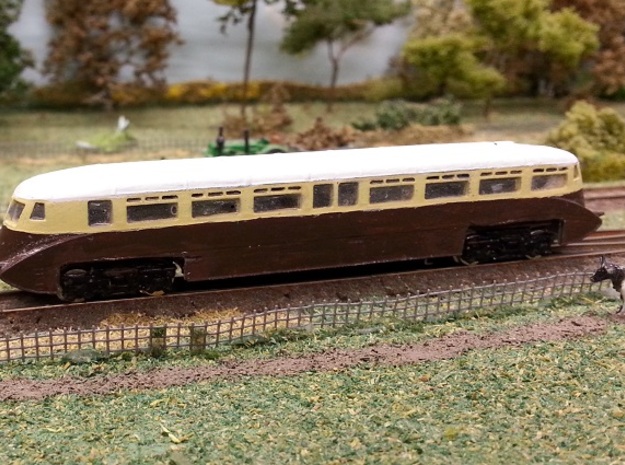 GWR Railcar #1 - Z - 1:220 in Tan Fine Detail Plastic