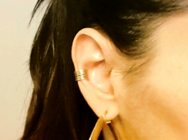 Ear Cuff - rods in Natural Brass