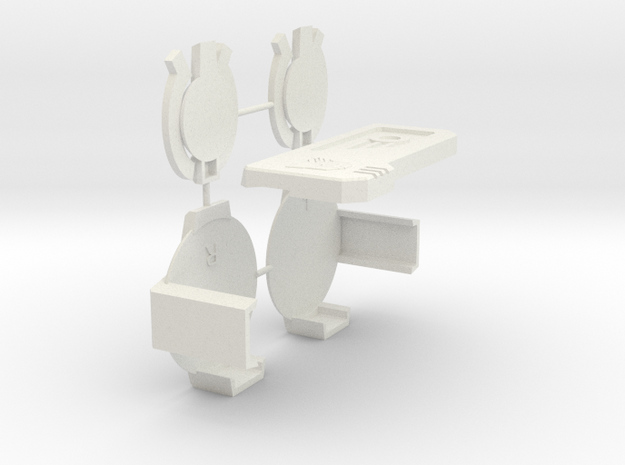 Broadcaster Speakers and Chestplate in White Natural Versatile Plastic