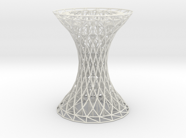Column Rhombus Grid Hyperboloid in White Natural Versatile Plastic