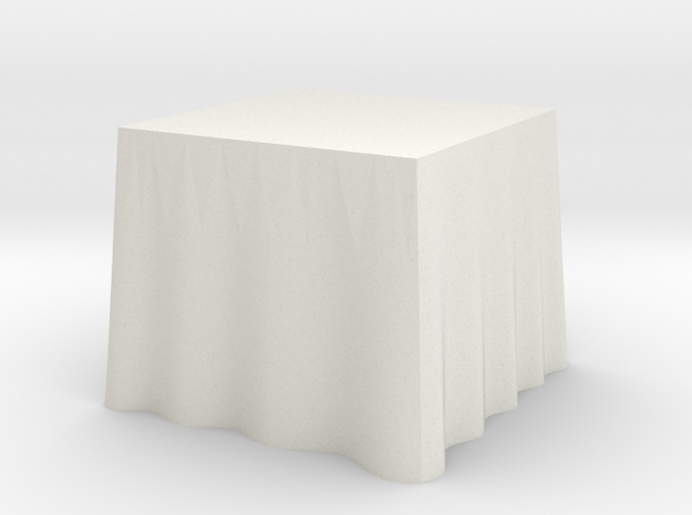 1:48 Draped Table - 30" square in White Natural Versatile Plastic