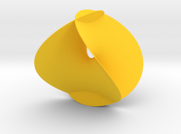 Enneper Minimal Surface in Yellow Processed Versatile Plastic