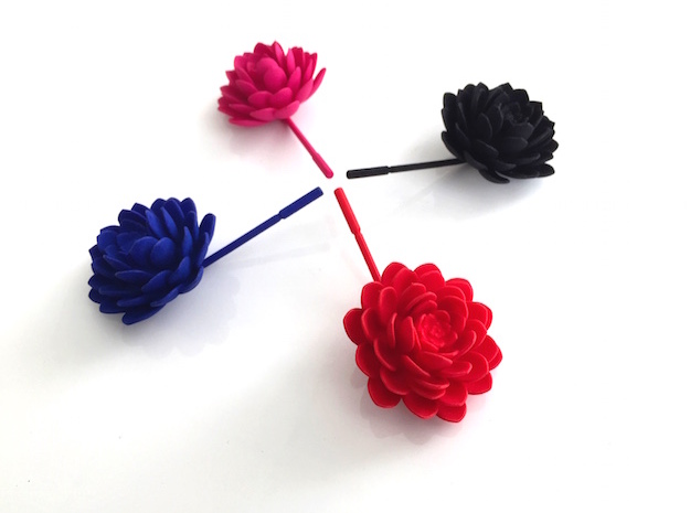 Succulent Lapel Flower in Red Processed Versatile Plastic