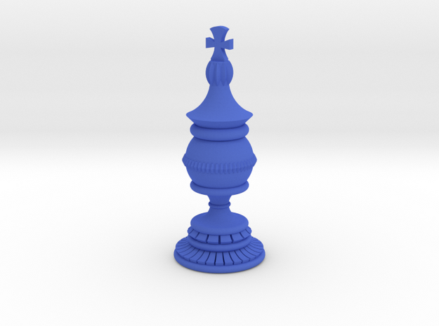 King Chess Piece in Blue Processed Versatile Plastic