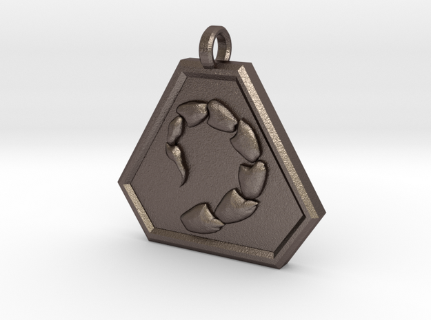 Brotherhood of Nod Pendant - Small in Polished Bronzed Silver Steel