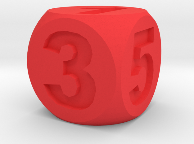 Number Die, Standard Size 16mm in Red Processed Versatile Plastic