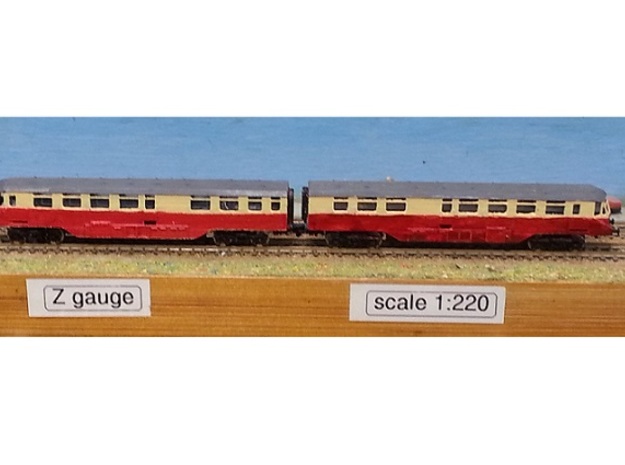 GWR Railcar - Twin Car Set - Z 1:220 in Smooth Fine Detail Plastic