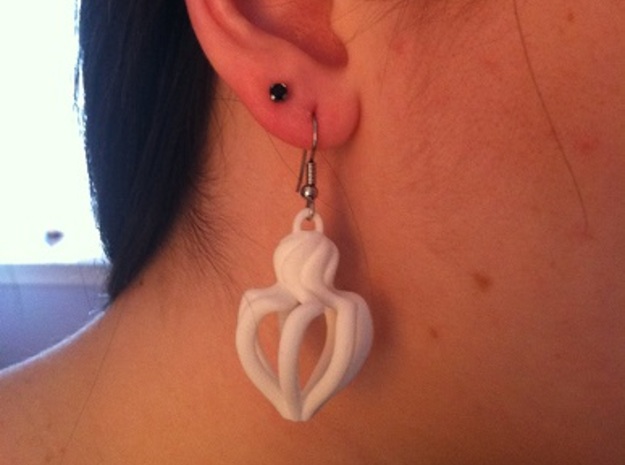 Swirl Earring in White Natural Versatile Plastic