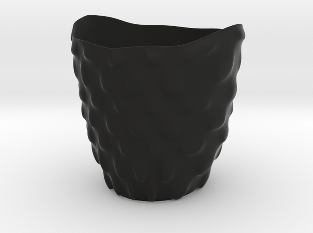 Vase 'Bubbles' - 8cm / 3.15" in Black Natural Versatile Plastic