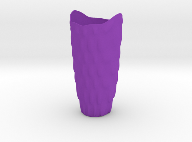Thin Vase 'Bubbles' - 10cm / 3.95" in Purple Processed Versatile Plastic
