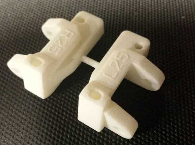 CPD 6215 25-degree RC10 caster blocks in White Processed Versatile Plastic