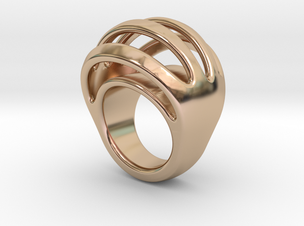 RING CRAZY 17 - ITALIAN SIZE 17 in 14k Rose Gold Plated Brass