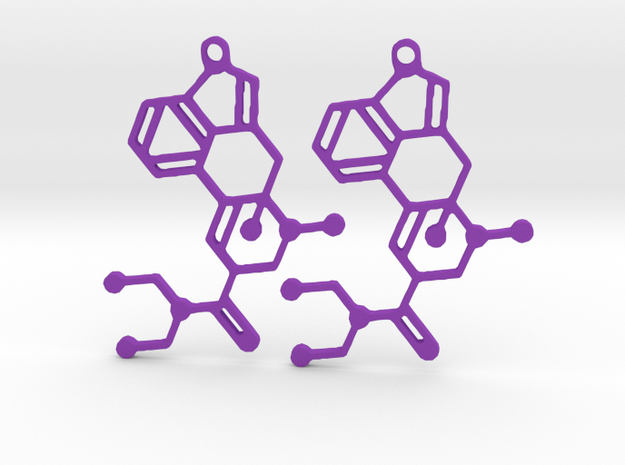 Molecule LSD Earrings in Purple Processed Versatile Plastic