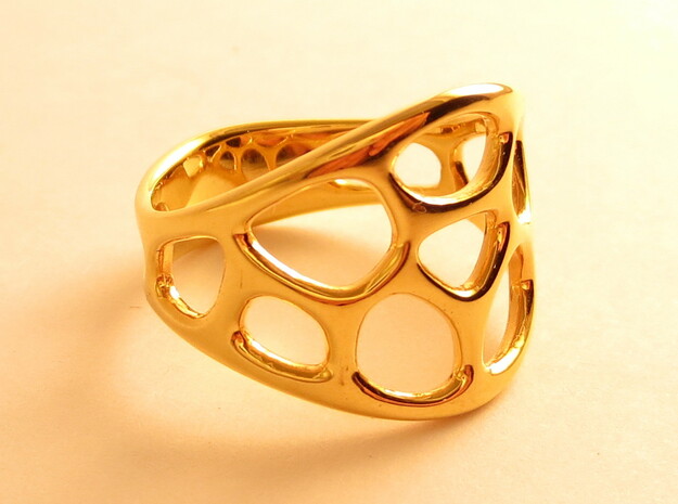 Cell Ring in 18k Gold Plated Brass: 7 / 54
