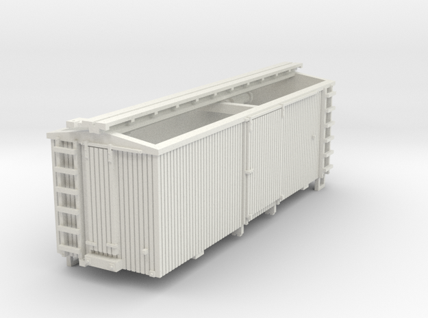 HOn30 22 foot Boxcar in White Natural Versatile Plastic