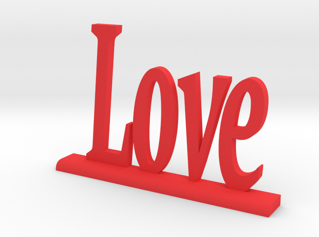 Letters 'Love' 7.5cm / 3" in Red Processed Versatile Plastic