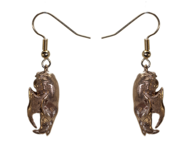 Rat Earrings (pair of 2 earrings) in Natural Bronze