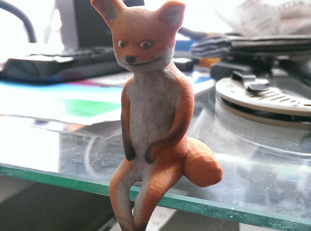 Taxidermy Fox in Full Color Sandstone
