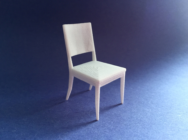 Dining Chair 1:24 scale in White Natural Versatile Plastic
