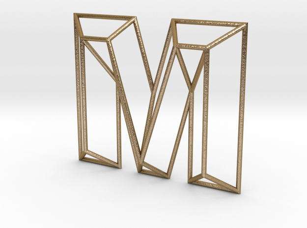M Typolygon in Polished Gold Steel
