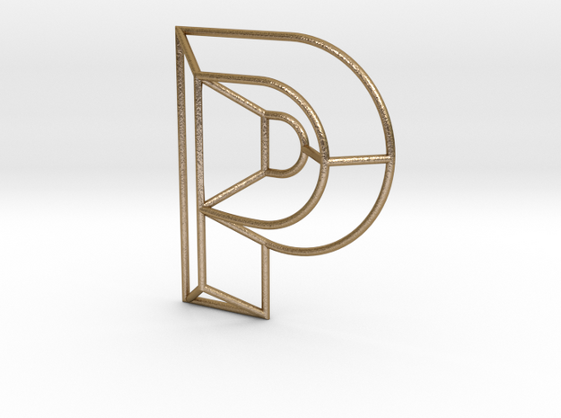 P Typolygon in Polished Gold Steel