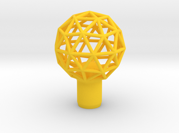 Shift Knob Geodesic 12x1.25 2" in Yellow Processed Versatile Plastic