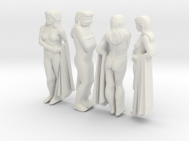 classic female statue 4 views in White Natural Versatile Plastic