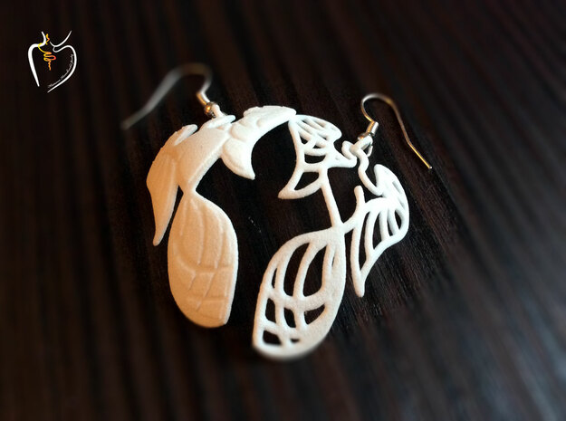 Phoenix Earrings (conture + filled) in White Natural Versatile Plastic