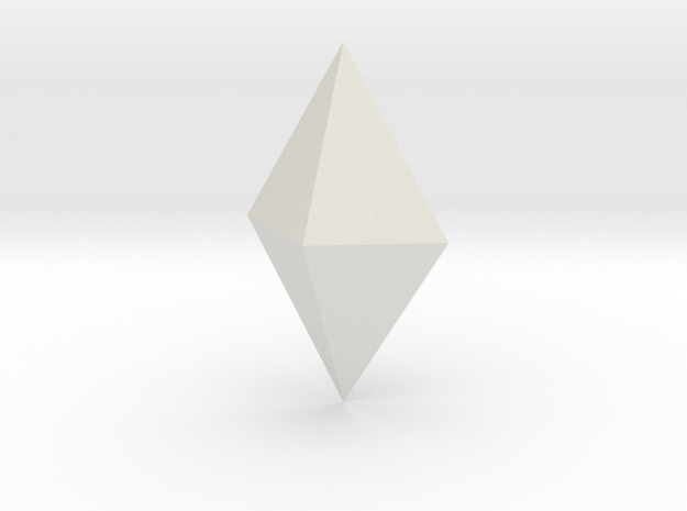 Orthorhombic dipyramid in White Natural Versatile Plastic