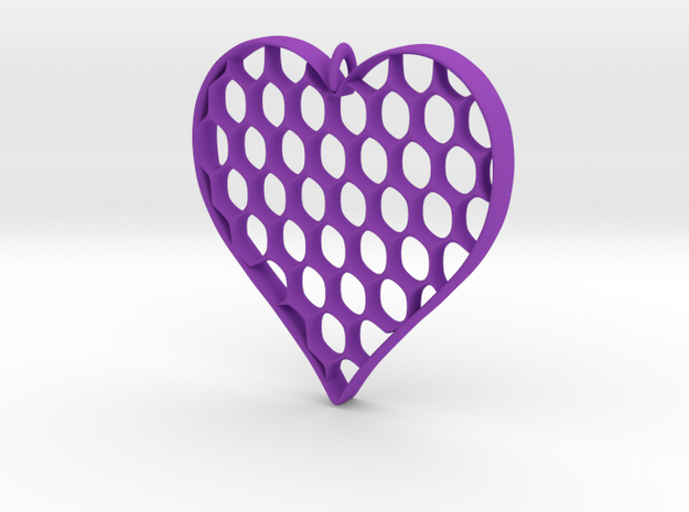 Honey Heart Pendant in Purple Processed Versatile Plastic