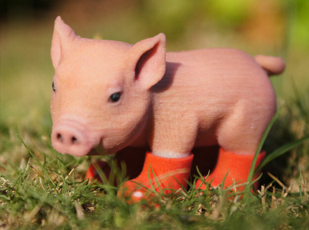 Piglet In Red Boots in Full Color Sandstone
