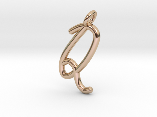 Q in 14k Rose Gold Plated Brass