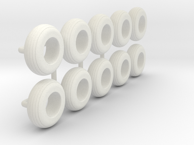 1/64 9.5L-15 Implement Tire in White Natural Versatile Plastic