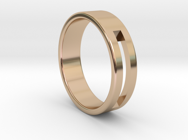 Minimalistic Mens Band  in 14k Rose Gold Plated Brass