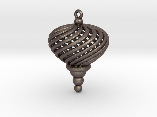 Geometric Twist Ornament - thickened for Steel and in Polished Bronzed Silver Steel