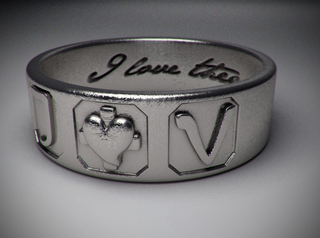 J + V ring Size 8 in Natural Silver