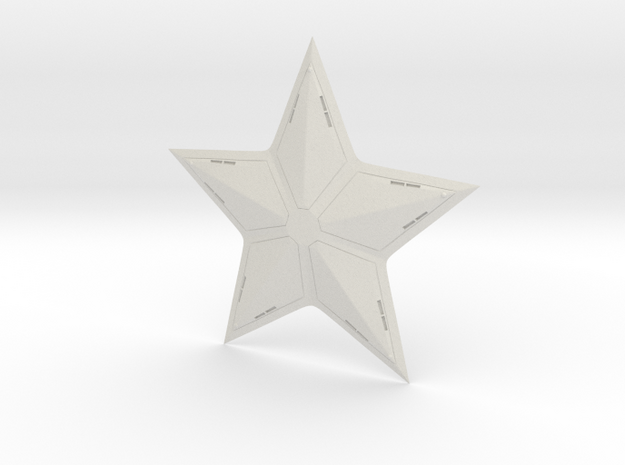 Cap Star in White Natural Versatile Plastic
