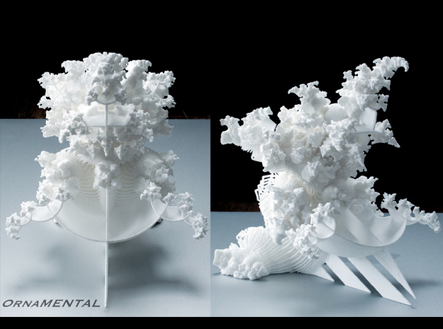 OrnaMENTAL Fractal Sculpture in White Natural Versatile Plastic