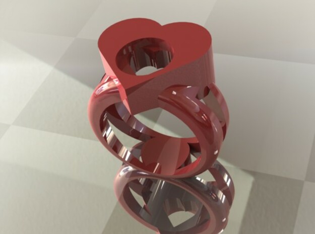 ring of hearts in Red Processed Versatile Plastic